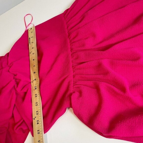 Cynthia Steffe Womens Off Shoulder Tiered A-Line Dress Pink Size 4 Ruffle Formal - Picture 8 of 9